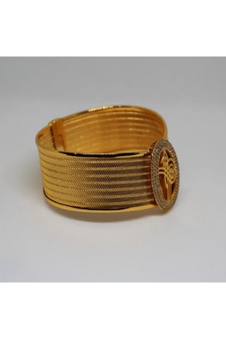 Osmanlı Tug Ralı Oval Tas Lı Kelepc E Bileklik Imitasyon Altın Gold