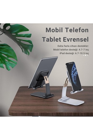 Essager Uzayıp Kısayabilen Kaymaz Pad Masaüstü Telefon Tutucu Masaüstü Tablet Standı Yükseklik Ayarlı