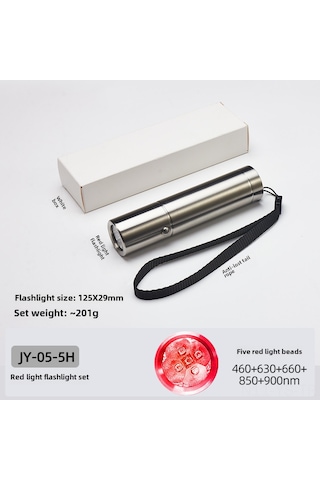 Yunboo Kırmızı Işık El Feneri, 5 Led 630+660+850+460+900nm Entegre, Kuru İç Mekan Ve Açık Hava Kullanıma Uygun, Pil Hariç, Çapraz Sınırlı Satış
