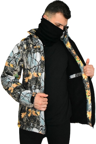Mysia Outdoor Kamuflaj Desenli Su Geçirmez Softshell Mont Termal İçlikli, Rüzgar Geçirmez, Outdoor Av & Doğa Sporları Montu Çok Renkli