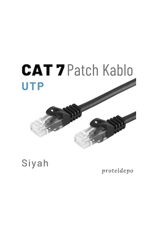 Irenis CAT7 Kablo Ethernet Network İnternet Lan Ağ Kablosu 5 M-Siyah