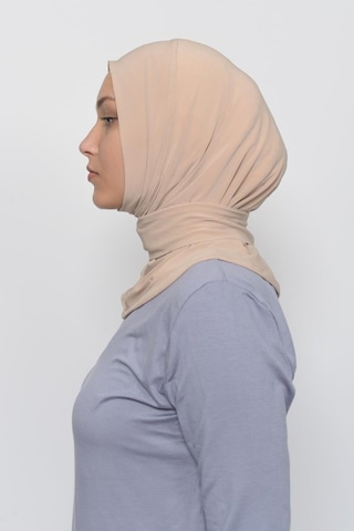 Altobeh Çıtçıtlı Hazır Eşarp Hijap Bej
