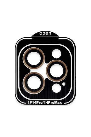 iPhone Uyumlu 14 Pro Max Pvd Metal Kamera Lens - Turuncu Düz Renkli