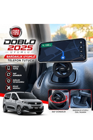 Fiat Doblo 2024-2026 Araç Içi Premium Telefon Tutucu - Araba Telefon Tutacağı Havalandırma Için 1