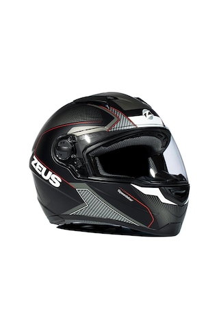 Zeus ZS-811A Al6 Matt Black White Red Kapalı Kask