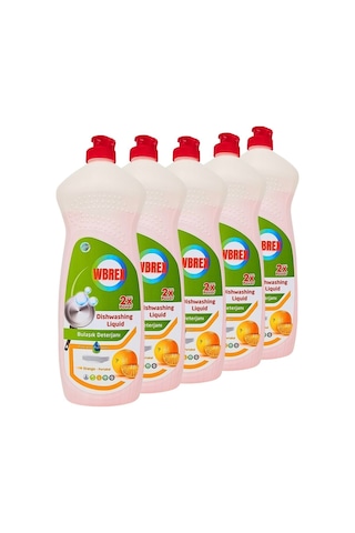 Wbrex Portakal Kokulu Sıvı Bulaşık Deterjanı 5 x 650 ML