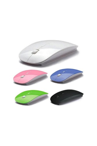 Ultra İnce Usb Bilgisayar Pc Dizüstü Masaüstü Kablosuz Mouse Beyaz Lisinya
