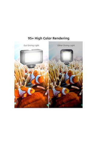 Monyee 5w Su Altı Led Işık Kiti - 40m Su Geçirmez, 7 Işık Efekti, 2000mah Pil, 3 Renk Filtreli, Kamera Kılıfı Dahil Siyah