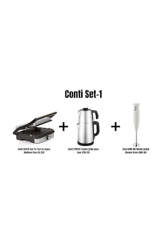 Conti Set-1 Tost Makinesi, Çaycı Ve Çubuk Blender Inox