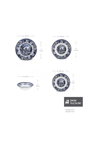 Karaca Old Town 24 Parça 6 Kişilik Yemek Takımı