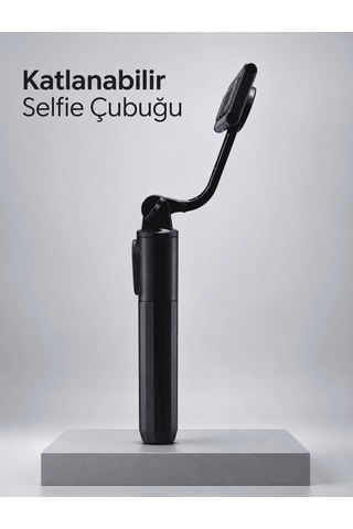 Tek Uzaktan Fotoğraf Çekimi İçin Döndürülebilir Telefon Tutuculu Selfie Çubuğu Najmaddin