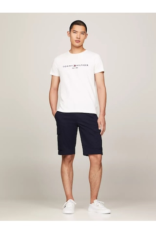 Tommy Hilfiger Erkek Core Tommy Logolu T-shirt -beyaz Beyaz