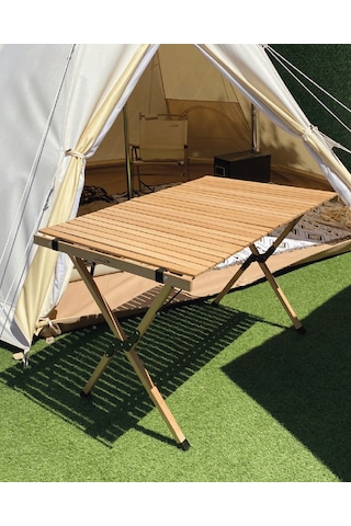 Campout Katlanır Ahşap Masa Çok Renkli