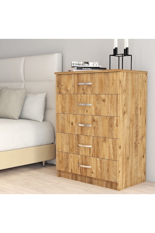 Şifonyer 5 Çekmeceli Çam - Sfy0202