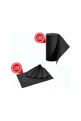 Dentreal Avrupa Rulo Hasta Önlüğü ve Tabla Örtüsü Takım Siyah