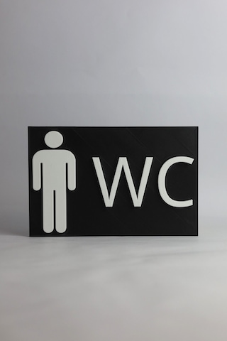 Erkek Wc - 3 Boyutlu Tabela 20cm X 13cm X 1.5cm