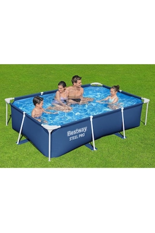 Bestway 56403 Steel Pro Dikdörtgen Yerüstü Prefabrik Havuz 2,59 M X 1,70 M X 61 Cm