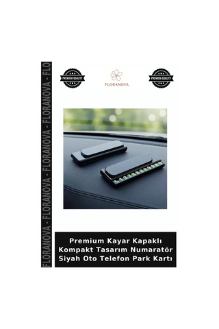 Premium Kayar Kapaklı Kompakt Tasarım Numaratör Siyah Oto Telefon Park Kartı