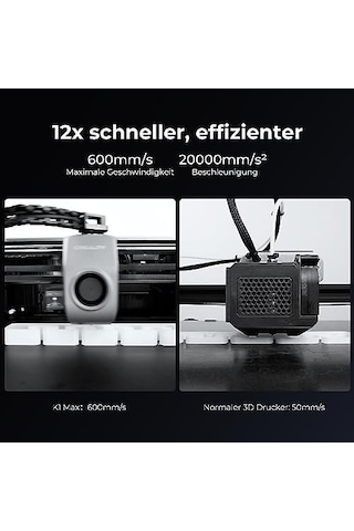 Creality K1 Max 3d Yazıcı, Red Dot Ödülleri Sahibi, 600 Mm/s, Otomatik Seviyelendirme, Çift Soğutma, Akıllı Aı İşlevi, Kullanıma Hazır, Büyük Baskı Boyutu 300x300x300 Mm
