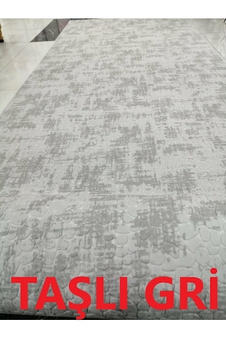 Aksu Halı Taşlı Gri Kabartmalı Seç Beğen Kaymaz Taban Yolluk