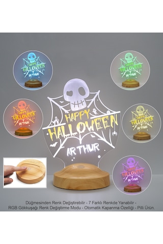 Cadılar Bayramı Halloween Hediyesi, Happy Halloween Led Lamba