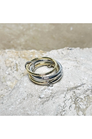 4'lü Gold-silver Sade Yüzük Çok Renkli