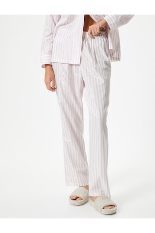Koton Pijama Altı Düz Paça Beli Lastikli Pınk Strıpe 4slk50038mw Pembe Çizgili Pembe
