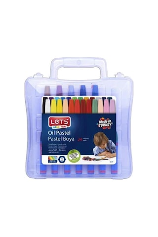 Pastel Boya Plastik Çantalı 24'Lü 1 Paket Lets Pastel Boya Plasti