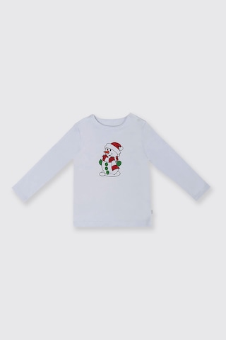 Panço Yenidoğan Kardan Adam Baskılı Kırmızı Pijama Takımı