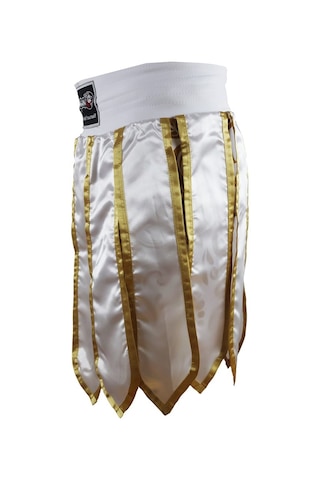Dragondo Mt3031 Muay Thai Kick Boks Şortu Taytlı Püsküllü Şort Beyaz