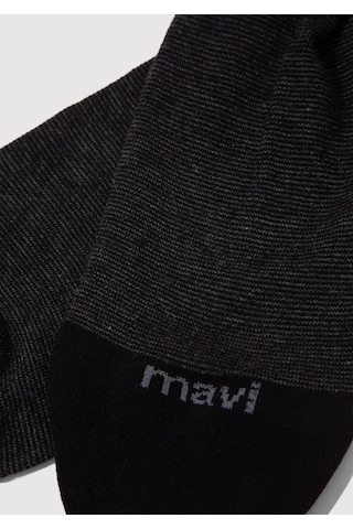 Mavi - Siyah Soket Çorap 092026-15903 Siyah