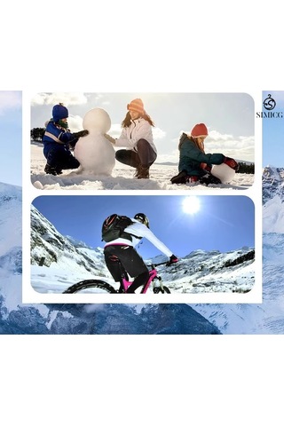 Kayak Sıcak Rüzgar Geçirmez Su Geçirmez Dokunmatik Ekran Eldiveni Mor Beyaz