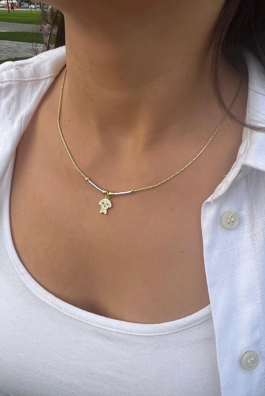 Köpek Charmlı Kolye Çok Renkli