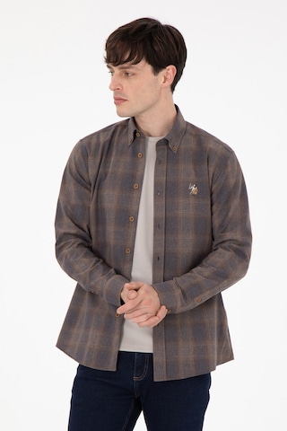 U.s. Polo Assn. Erkek Kahverengi Gömlek Desenli 50291383-vr029 Kahverengi