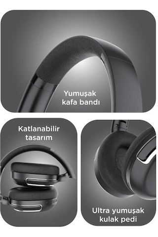 Torima HD60 Bluetooth Kulaklık Kulak Üstü Kablosuz Kulaklık
