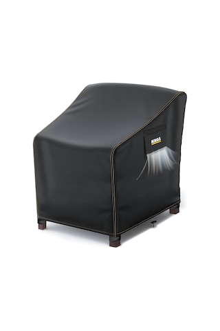 Haegs Tek Kişilik Bahçe Koltuk Örtüsü, Koruma Kılıfı, Su Geçirmez Açık Hava Bahçe Mobilya Kılıfları, Dış Mekan Sandalye Kılıfı Örtü Branda, Ağır Hizmet Tipi, 80-85-90cm - Siyah