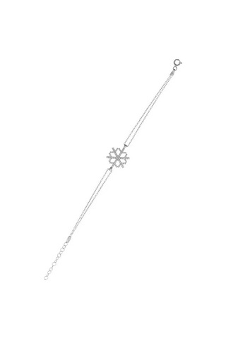 925 Ayar Gümüş Kar Tanesi Kadın Bileklik