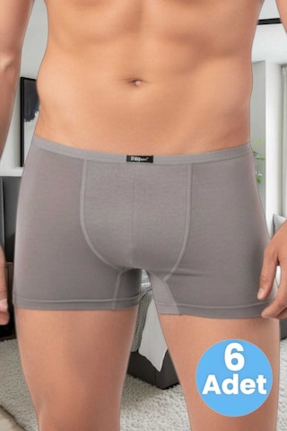 Tezzgelsin Erkek Pamuklu 6'lı Modal Boxer Gri