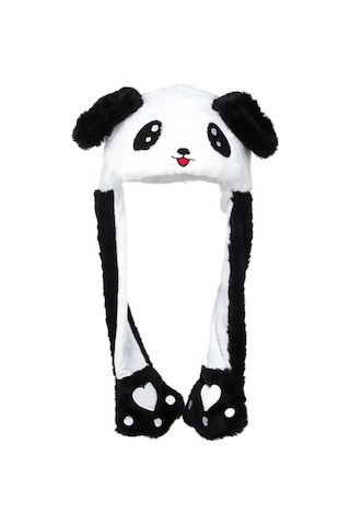 Londonstore Oynar Kulaklı Peluş Panda Figürlü Şapka Sarı
