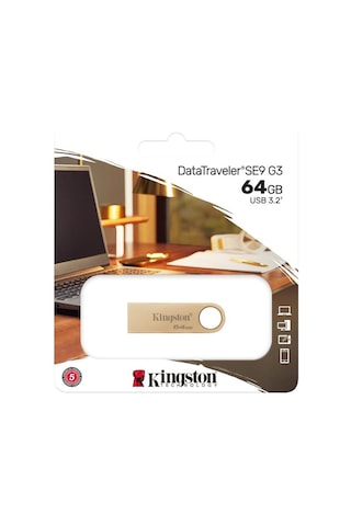 Kingston Dtse9g3-64gb 64gb 220mb-s Metal Usb 3.2 Gen 1 Datatraveler Se9 G3 Flash Bellek