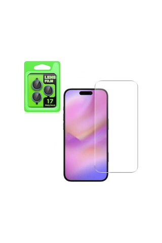 Adige İphone Uyumlu 17 Pro Lens Koruyucu Mavi + Ekran Koruyucu Mavi