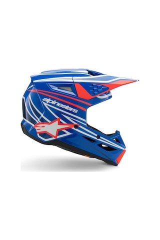 Alpinestars Sm3 Youth Wurx Off-road Çocuk Genç Motosiklet Kaskı Mavi Beyaz Kırmızı
