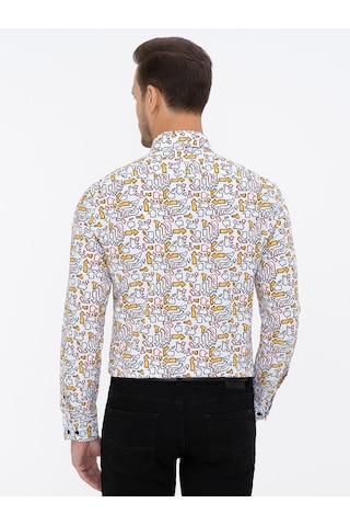 Cacharel Beyaz Slim Fit Uzun Kollu Gömlek 15841036