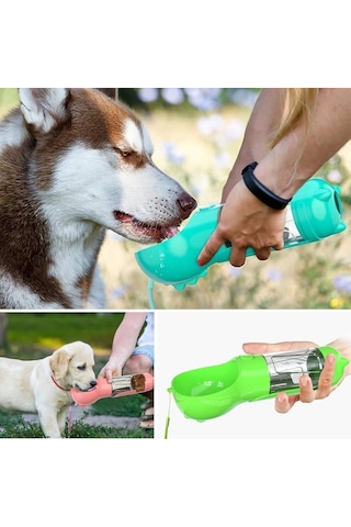 Buffer Taşınabilir Hazneli Mama Kaplı ,kaka Poşetli Kedi,köpek Suluğu-300ml