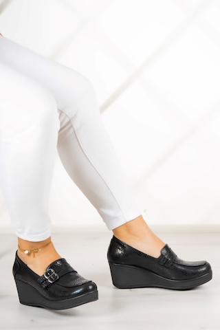 Erkan Saçmacı Taylor Siyah Yılan Hakiki Deri Dolgu Topuklu Günlük Ayakkabı Siyah