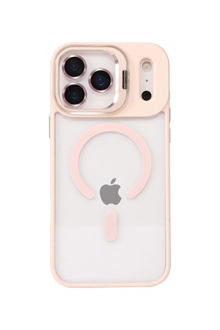 Joko Apple İphone 17 Pro Max Remim Lensli Magsafe Standlı Kapak - Pembe