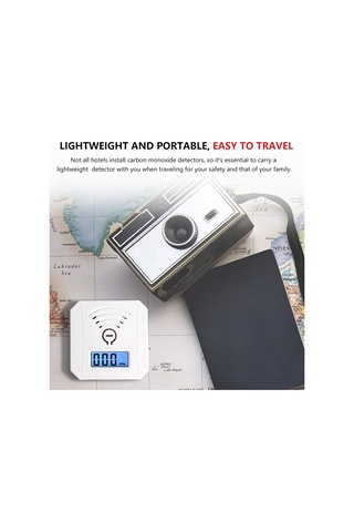 Moveevo Co Alarmı: Karbonmonoksit Kaçak Dedektörü, Sesli Ve Işıklı Uyarı, Lcd Ekran, Pil Uyarısı, Taşınabilir Tasarım