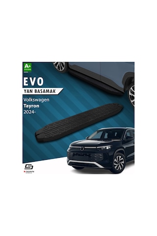 S-dizayn Volkswagen Tayron 2 Evo Siyah Yan Basamak 193 Cm 2024 Üzeri A+ Kalite