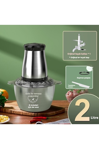 Snapbuy 2lt Paslanmaz Çelik Hazneli Yüksek Güçlü Ev Tipi Kıyma Ve Sebze Doğrayıcı Makine