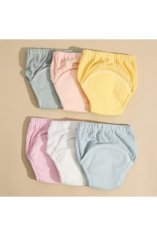 Maxaccess Yıkanabilir Pastel Bebek Bezleri - M Beden 19.84-24.25 Lb 6 Adet Mavi - Yeşil - Beyaz